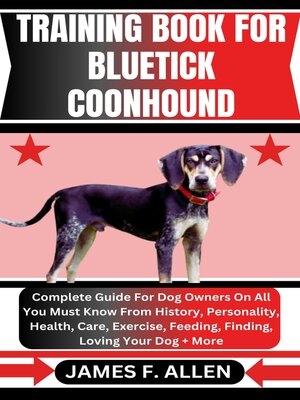cover image of TRAINING BOOK FOR BLUETICK COONHOUND